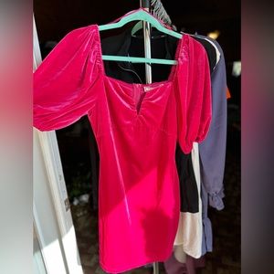 Flying Tomato Velvet hot pink dress, NWT, size large, boutique brand